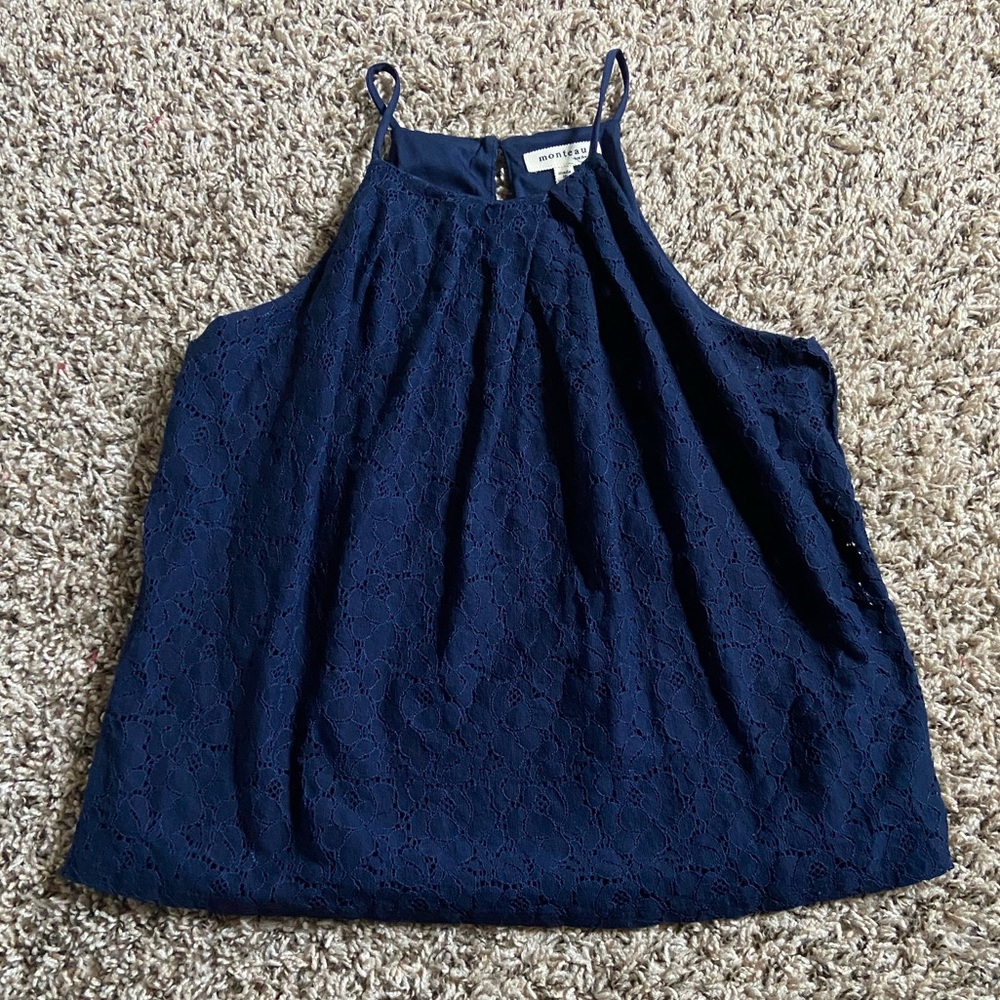 Gorgeous Navy Blue Lace Tank Top 💙